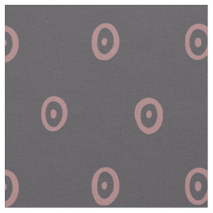 Pink & Gray Hand Drawn Circles Pattern Fabric