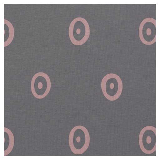 Pink & Gray Hand Drawn Circles Pattern Fabric