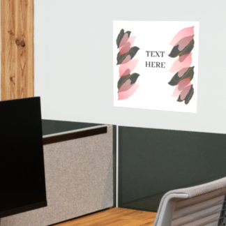 Pink Gray Leaf Designs Wall Decal