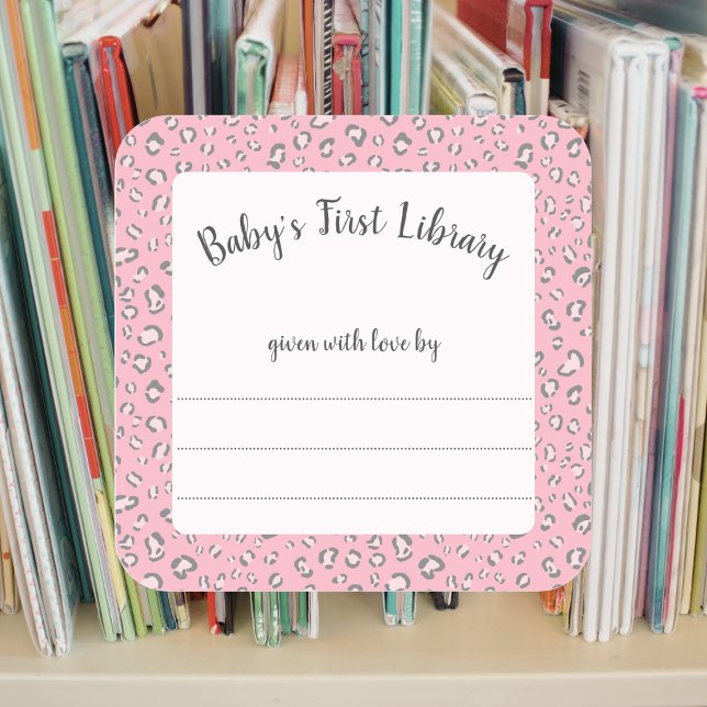 Pink Gray Leopard frame 2 bookplate  (Creator Uploaded)