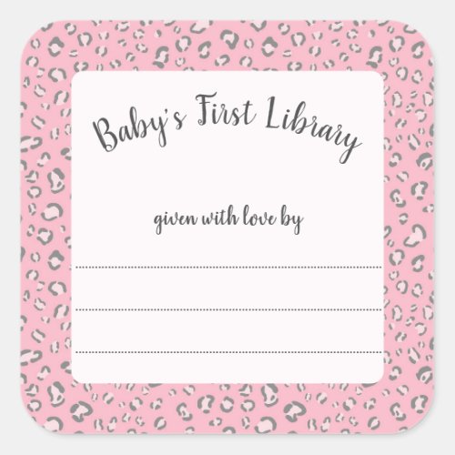 Pink Gray Leopard frame 2 bookplate 