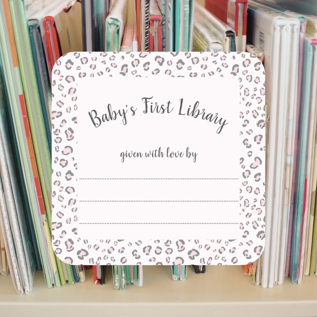 Pink Gray Leopard frame bookplate  (Creator Uploaded)