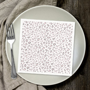 Pink Gray Leopard Pattern Napkins