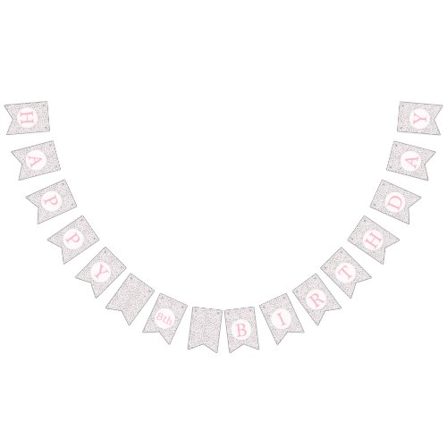 Pink Gray Leopard Spots 2 birthday Bunting Flags