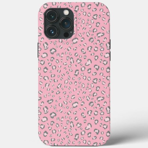 Pink Gray Leopard Spots 2 iPhone 13 Pro Max Case