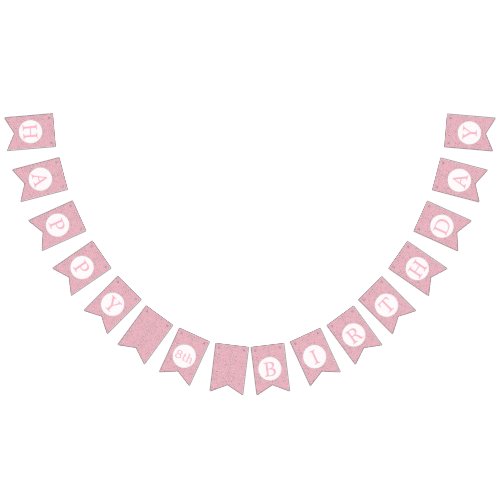 Pink Gray Leopard Spots birthday Bunting Flags