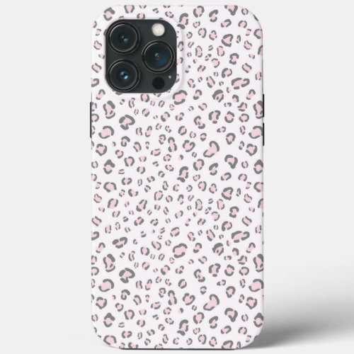Pink Gray Leopard Spots iPhone 13 Pro Max Case
