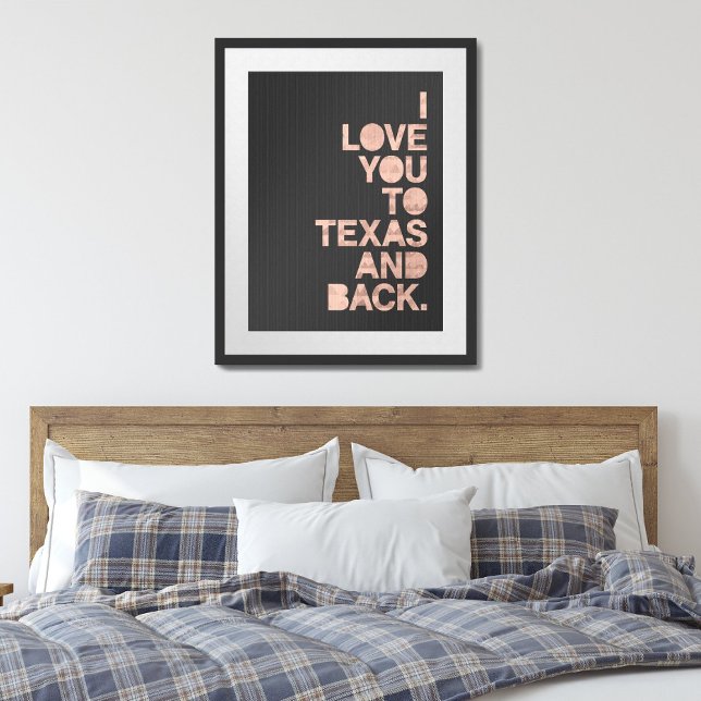 Pink Gray Love You To Texas and Back Poster (Creator Uploaded)