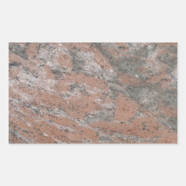 Pink & Gray Marble Rectangle Sticker (Front)