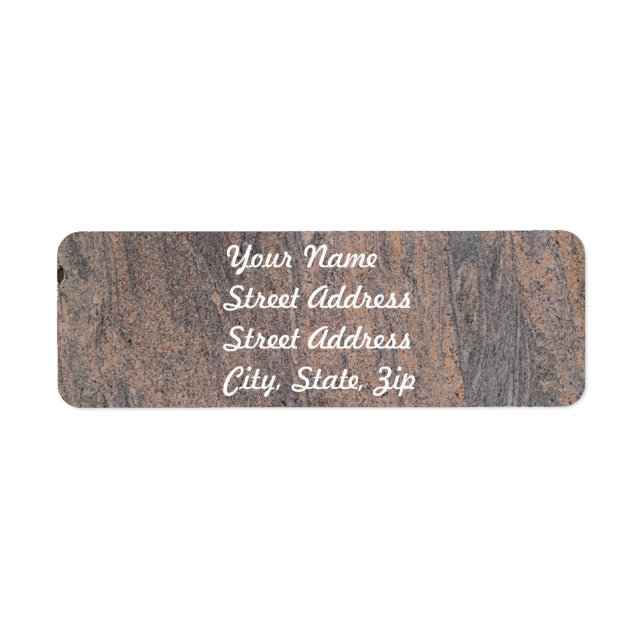 Pink & Gray Marble Return Address Sticker (Front)