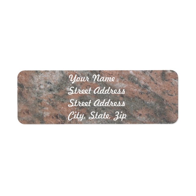 Pink & Gray Marble Return Address Sticker (Front)