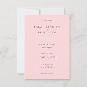 Pink & Gray Minimalist Modern 2 V2 Save The Date