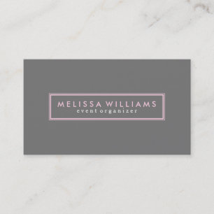Pink & Gray Modern Geometric Simple Design Business Card