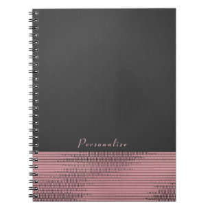Pink & Gray Modern Glam Sequins Chic Elegant Notebook
