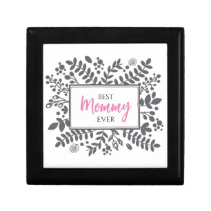 Pink Gray Mother Mommy Mothers Day Jewelry Box