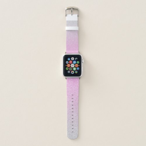 Pink Gray Ombre Glitter Trendy Stylish Glam Bling  Apple Watch Band