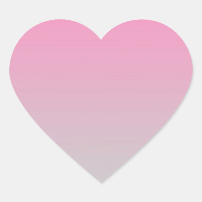 Pink & Gray Ombre Heart Sticker (Front)