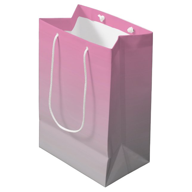 Pink & Gray Ombre Medium Gift Bag (Front Angled)