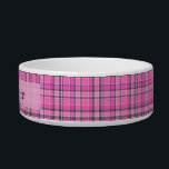 Pink Gray Plaid Tartan Bowl<br><div class="desc">This pink and gray plaid design has a repeating checked / tartan pattern that's lightly textured / distressed. It's a girly,  stylish plaid pattern. Enjoy it as-is or use it as a pretty background for your text or photos.</div>