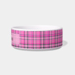 Pink Gray Plaid Tartan Bowl<br><div class="desc">This pink and gray plaid design has a repeating checked / tartan pattern that's lightly textured / distressed. It's a girly,  stylish plaid pattern. Enjoy it as-is or use it as a pretty background for your text or photos.</div>