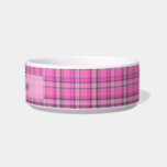 Pink Gray Plaid Tartan Bowl<br><div class="desc">This pink and gray plaid design has a repeating checked / tartan pattern that's lightly textured / distressed. It's a girly,  stylish plaid pattern. Enjoy it as-is or use it as a pretty background for your text or photos.</div>