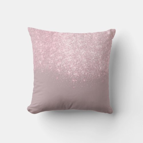 Pink Gray Purple Mauv Glitter Makeup Artist Beauty Throw Pillow