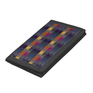 pink gray purple orange and blue geometric trifold wallet