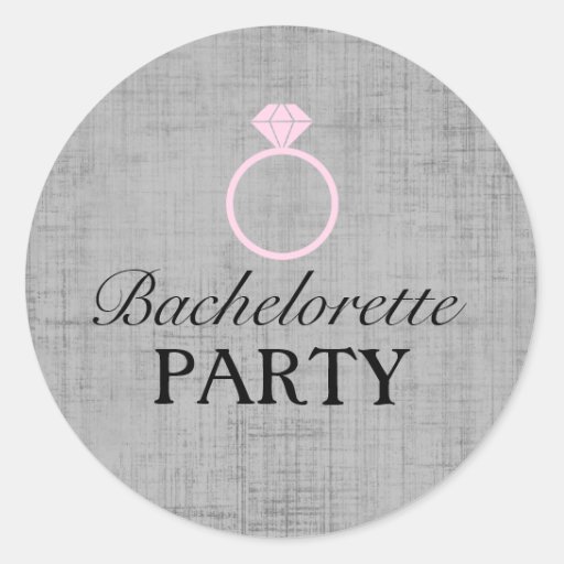 Pink & Gray Ring Design Bachelorette Party Sticker | Zazzle