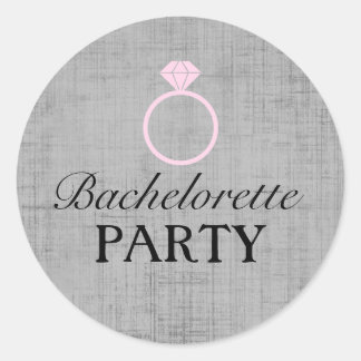 Pink & Gray Ring Design Bachelorette Party Sticker