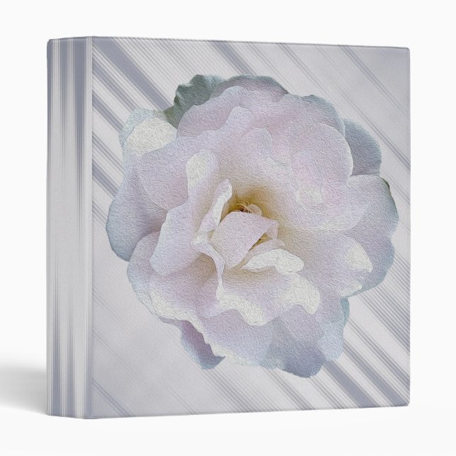 Pink gray rose 3 ring binder (Front/Spine)