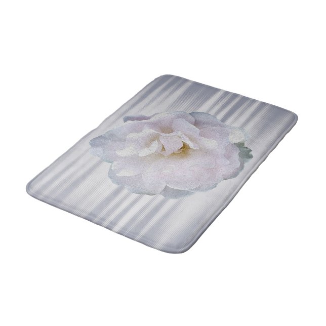 Pink gray rose bath mat (Angled)