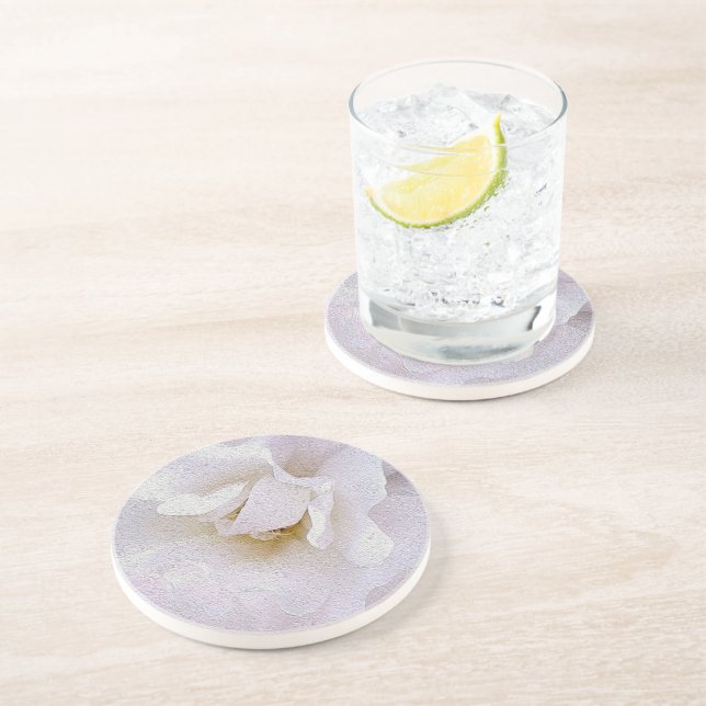 Pink gray rose coaster (Side)