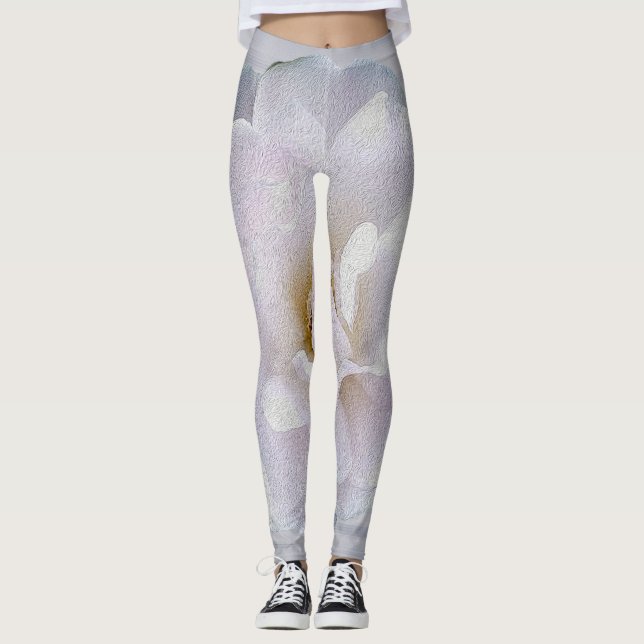 Pink gray rose leggings (Front)