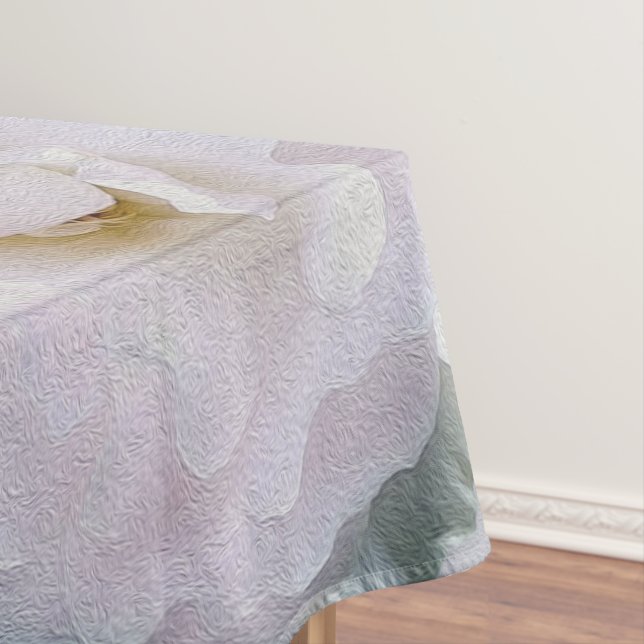 Pink gray rose tablecloth (In Situ)
