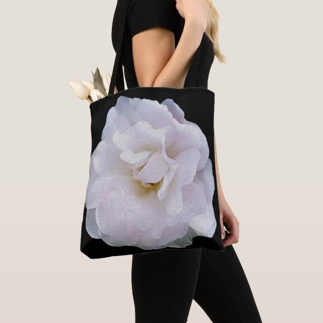 Pink gray rose tote bag (Close Up)