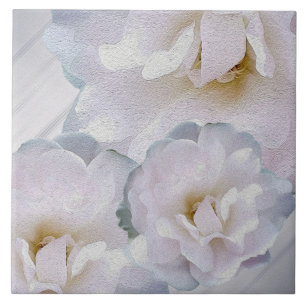 Pink gray roses ceramic tile