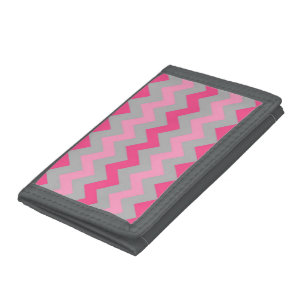 Pink gray shades chevron patterned wallet
