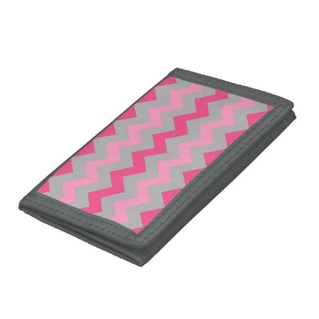 Pink gray shades chevron patterned wallet (Bottom)