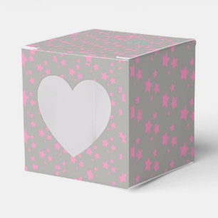 Pink Gray Stars Modern design Favor Boxes