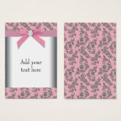 Pink Gray Swirl Damask Multi Purpose Card (Front & Back)