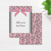 Pink Gray Swirl Damask Multi Purpose Card (Desk)