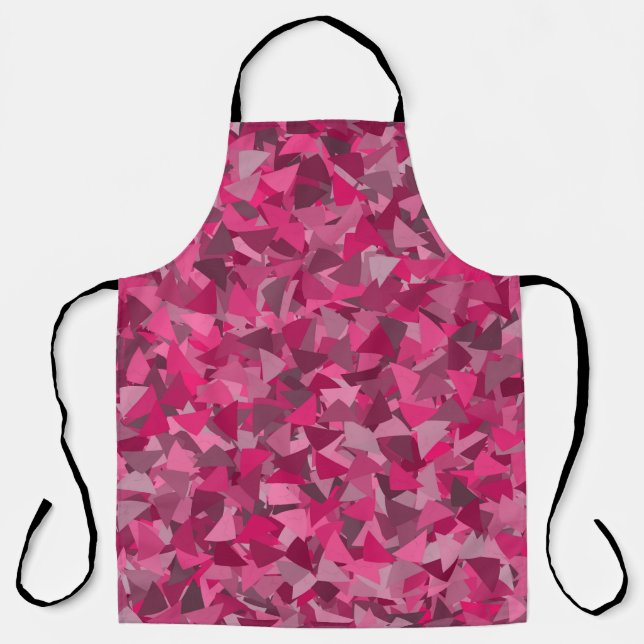 Pink Gray Triangle Pattern Apron (Front)