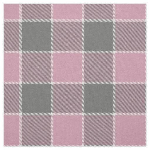 pink gray white checkered plaid fabric