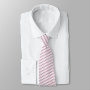 Pink, Gray, White Diagonal Stripes Necktie