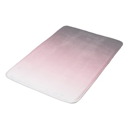 Pink Gray White Ombre Bath Mat