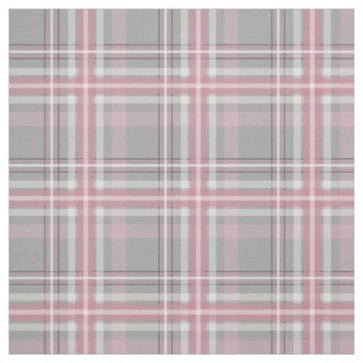 pink gray white plaid fabric