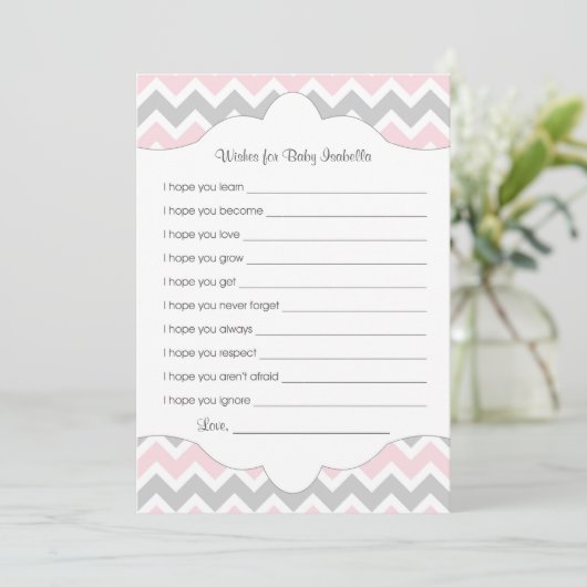 Pink Gray Wishes for Baby / great baby shower idea (Standing Front)
