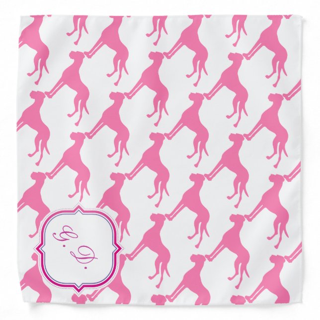 Pink Great Dane Bandana (Front)