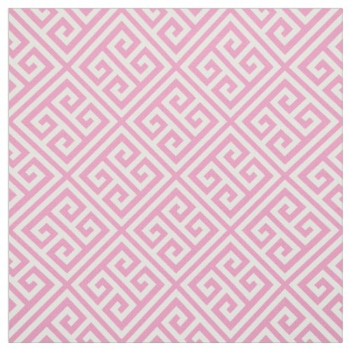 Pink Greek Key Fabric