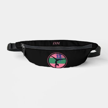 Pink Green Abstract Art Gymnast Fanny Pack by Westerngirl2 at Zazzle